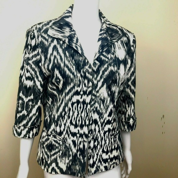 Lafayette 148 NY Jacket Mob Wives Geo Print Chic 12 Lined - Picture 7 of 12